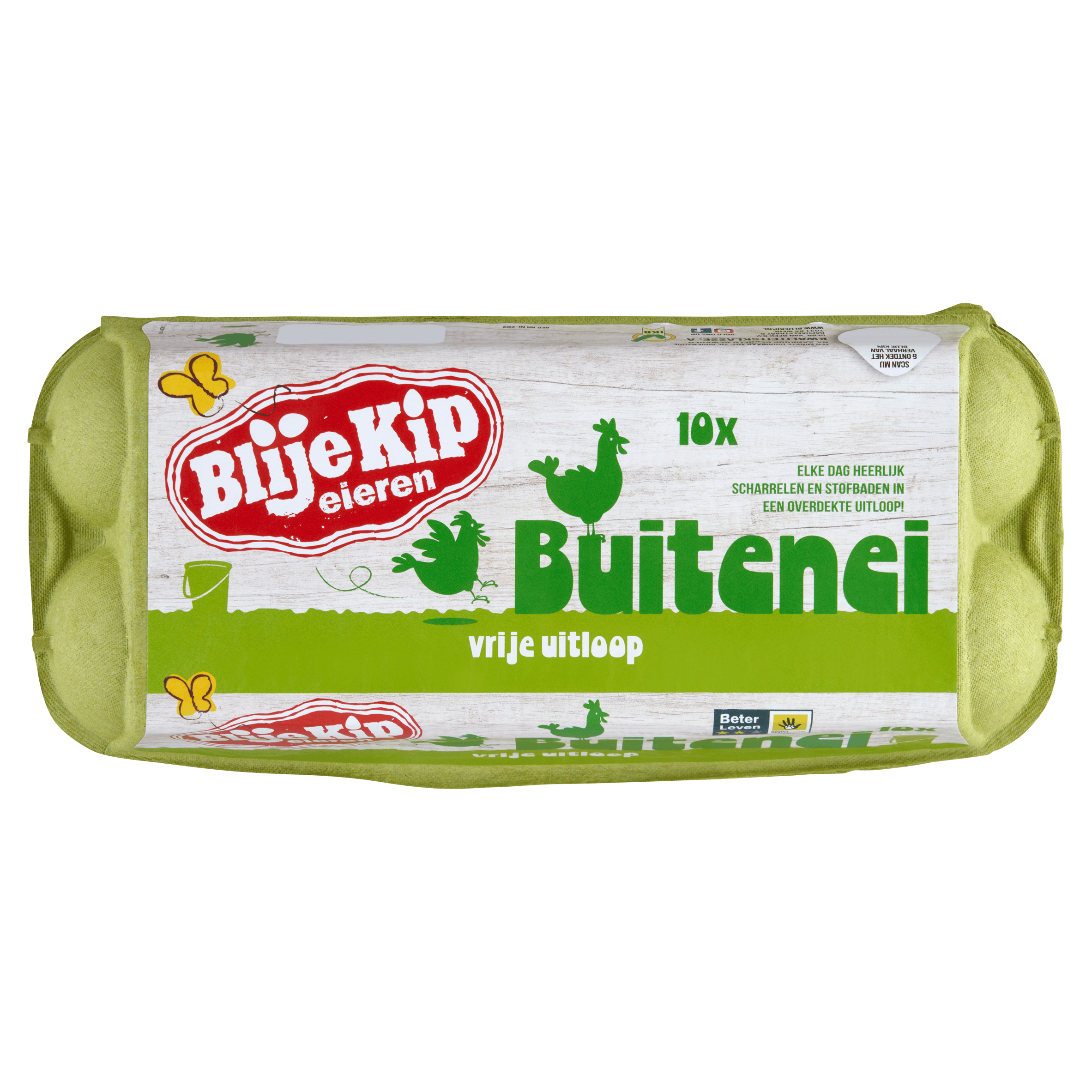 Blije Kip eieren Vrije uitloop buitenei