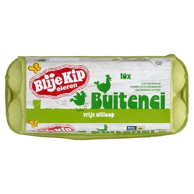 Blije Kip eieren Vrije uitloop buitenei