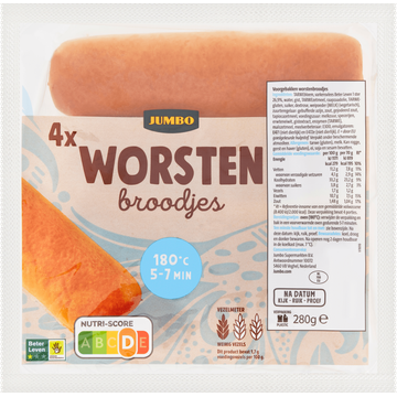 Jumbo Worstenbroodjes 4 Stuks