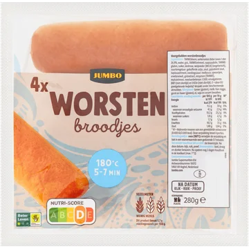Jumbo Worstenbroodjes 4 Stuks