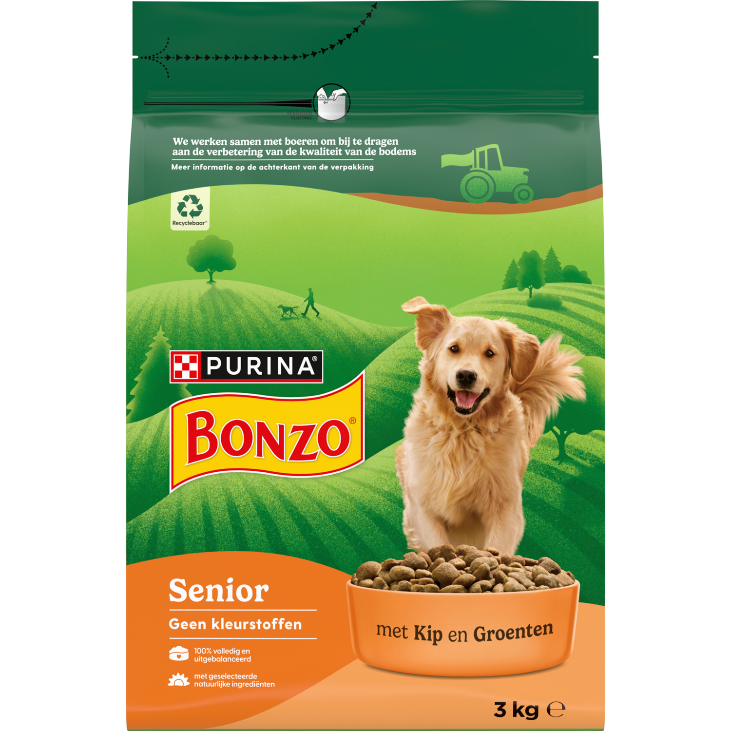 Bonzo Senior Hondenvoer met Kip en Groenten