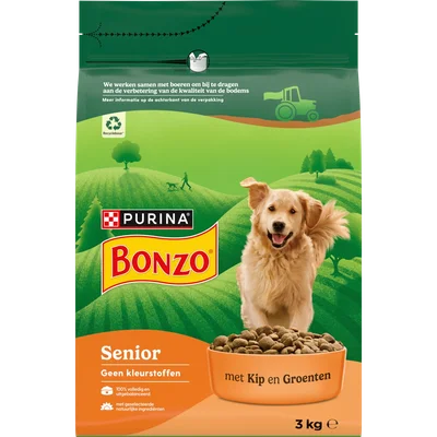 Bonzo Senior Hondenvoer met Kip en Groenten