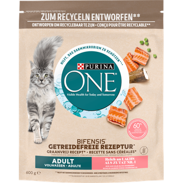 Purina ONE Graanvrij Adult Kattenvoer Rijk aan Zalm