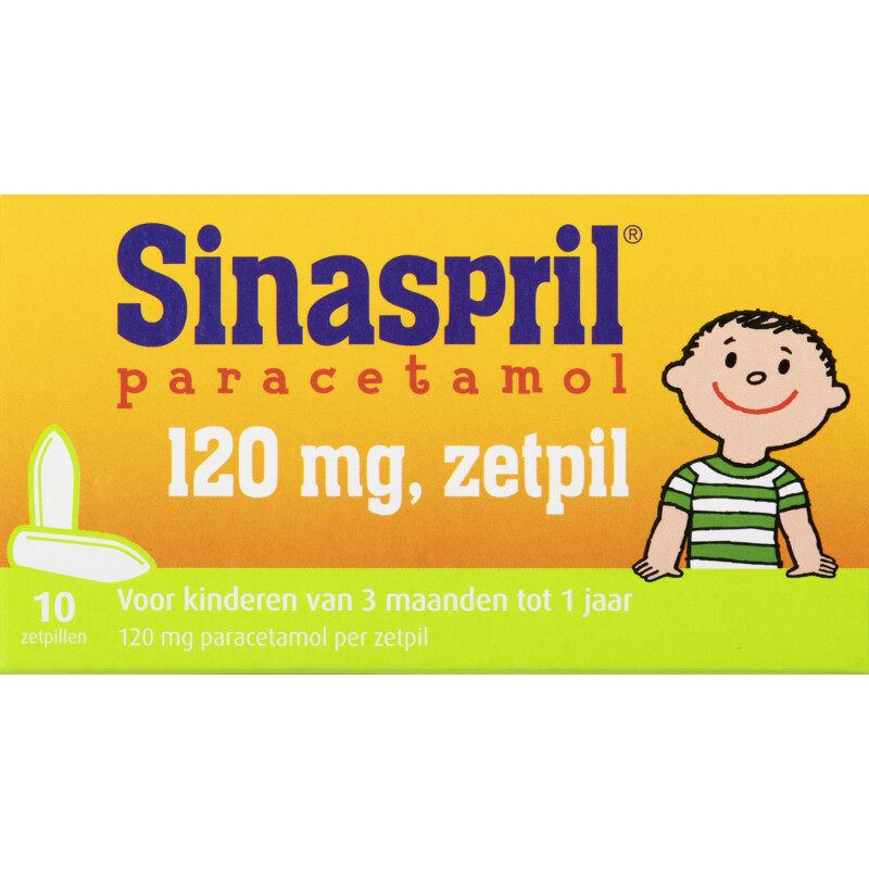 Sinaspril Paracetamol 120mg zetpil, 10 stuks