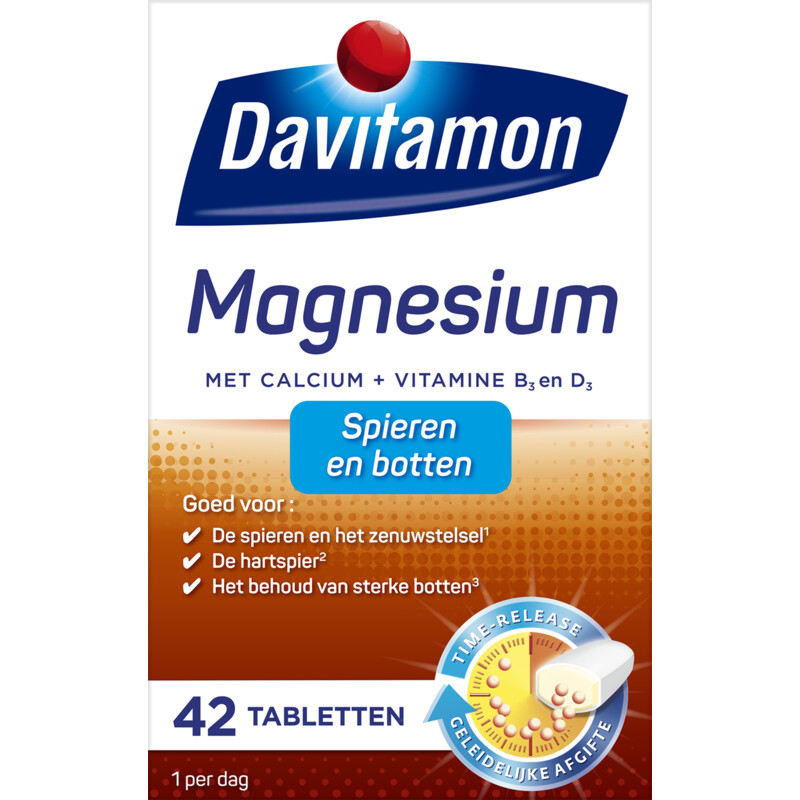 Davitamon Magnesium tabletten voor spieren en botten, 42 stuks