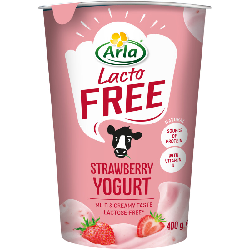 Arla Lactofree aardbei halfvolle yoghurt