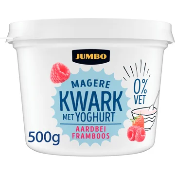 Jumbo Magere Kwark met Yoghurt Aardbei Framboos 0% Vet 500 g