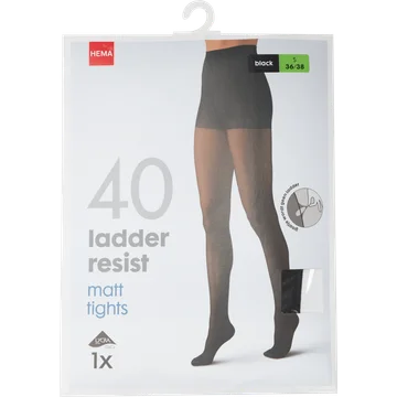 HEMA Panty Ladder Resist 40D 36/38, Zwart 1 Stuk