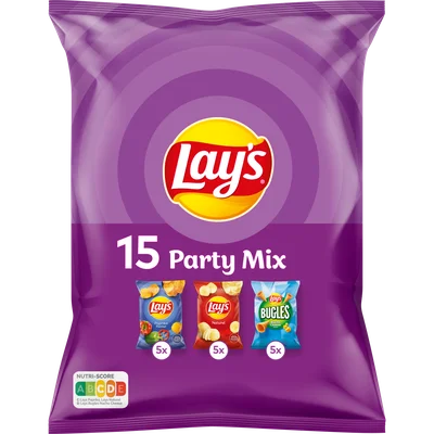 Lay's Party Mix Chips 15 uitdeelzakjes 3 smaken