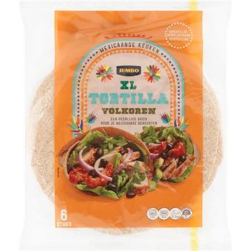 Jumbo XL Tortilla Volkoren 6 Stuks