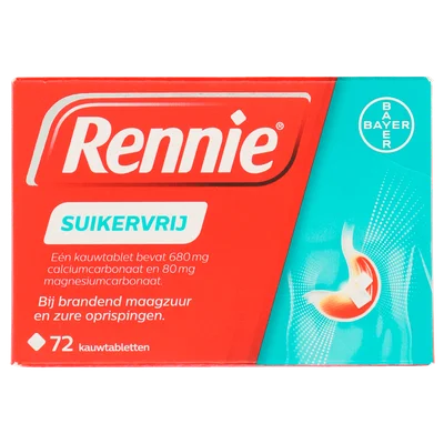 Rennie kauwtabletten Suikervrij bij brandend maagzuur, 36 stuks