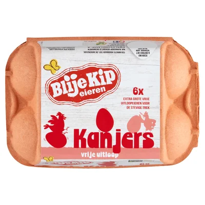 Blije Kip Eieren Kanjers Vrije Uitloop 6 Stuks