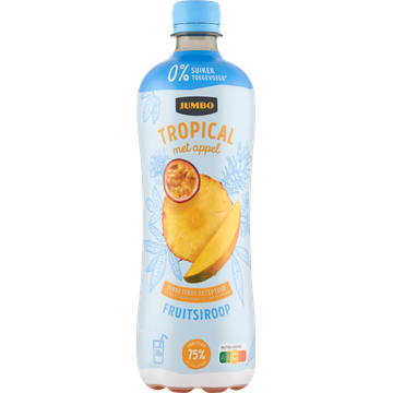 Jumbo Fruitsiroop Tropical met Appel 0% Suiker Toegevoegd 750ML