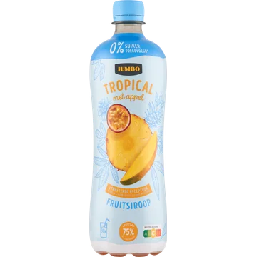 Jumbo Fruitsiroop Tropical met Appel 0% Suiker Toegevoegd 750ML