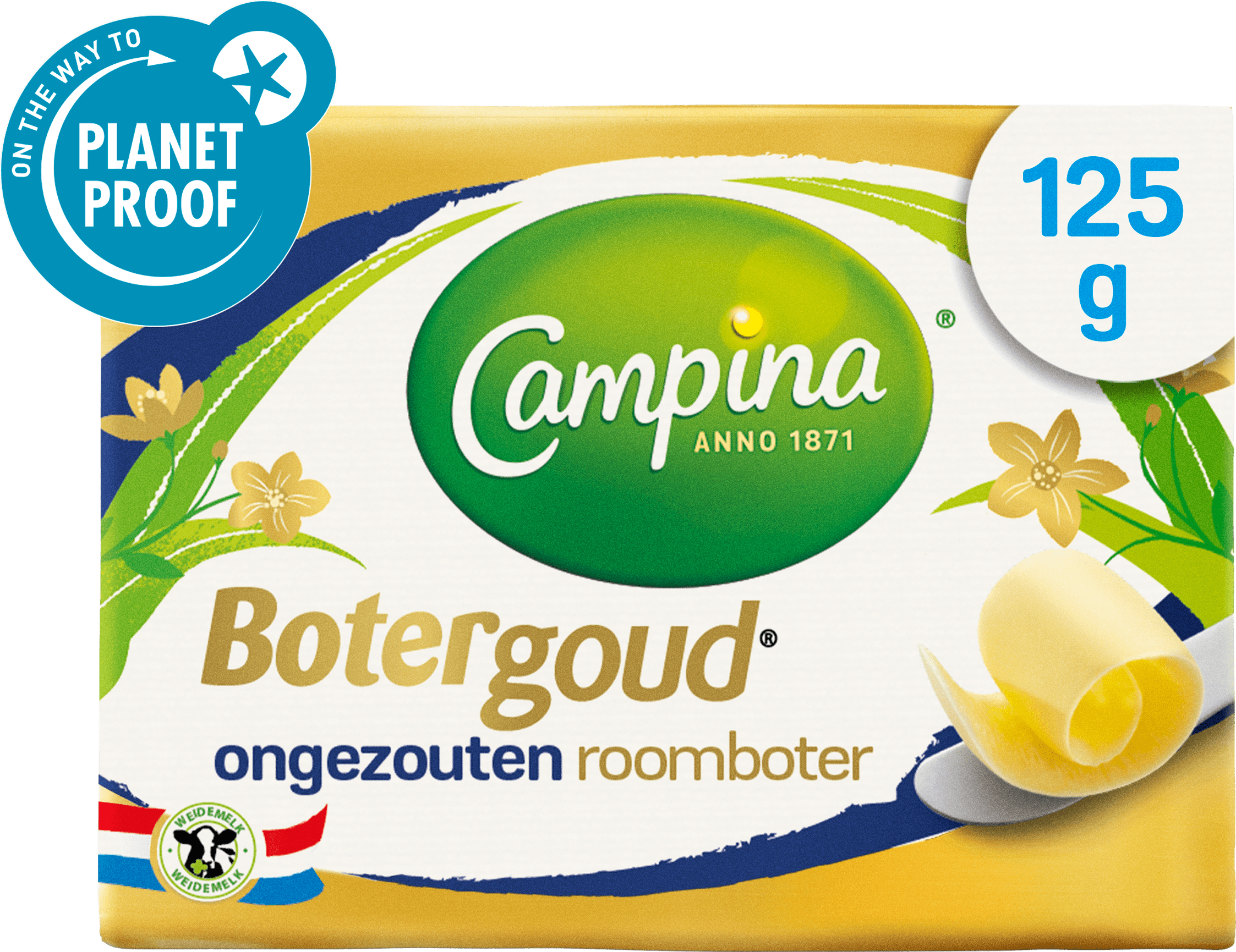 Campina Botergoud ongezouten roomboter