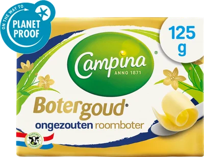 Campina Botergoud ongezouten roomboter