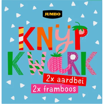 Jumbo Knijpkwark Aardbei/Framboos 4 x 90 g