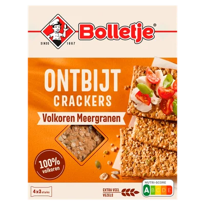 Bolletje Ontbijtcrackers volkoren meergranen