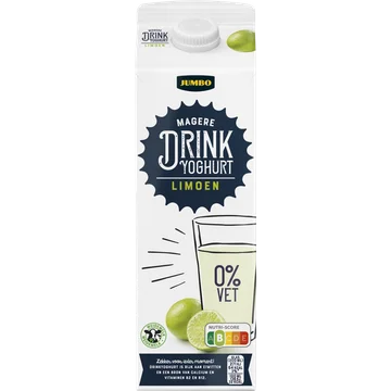 Jumbo Drinkyoghurt Limoen 0% Vet 1 L