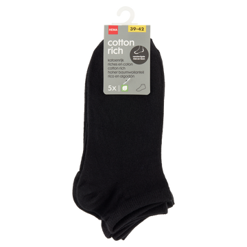 HEMA Dames Sokken Zwart  39-42 5 Stuks