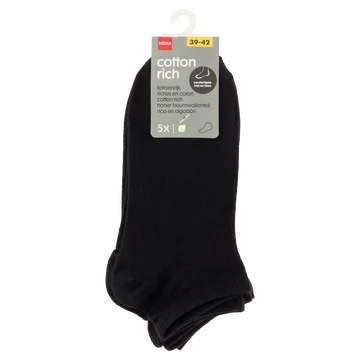 HEMA Dames Sokken Zwart  39-42 5 Stuks