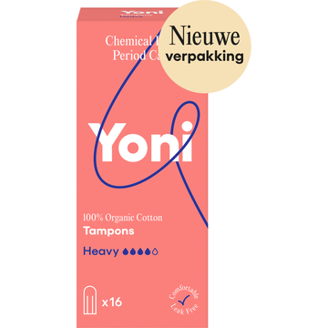 Yoni tampons heavy 100% biologisch katoen 16 stuks