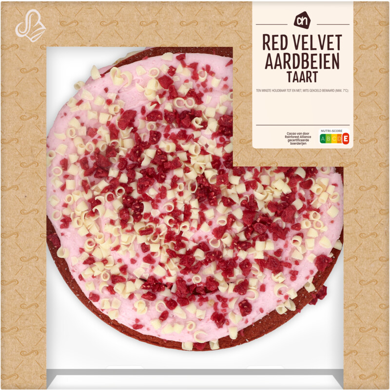 AH Red velvet aardbei taart