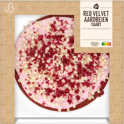 AH Red velvet aardbei taart
