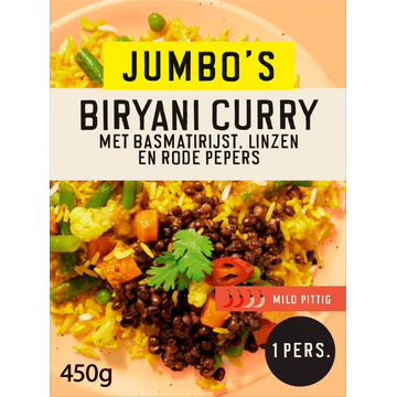 Jumbo's Vriesverse Maaltijd Biryani Curry Vega 450g