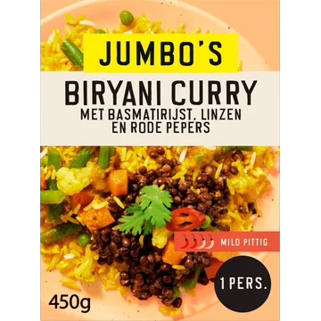Jumbo's Vriesverse Maaltijd Biryani Curry Vega 450g