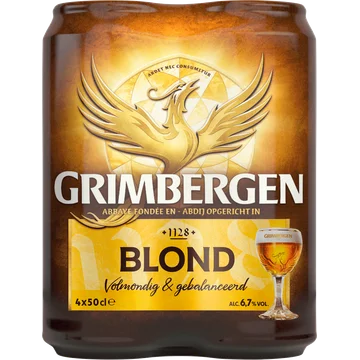 Grimbergen Abdijbier van Hoge Gisting Blond Blikken 4 x 500ml