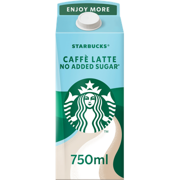 Starbucks® Multiserve Caffe Latte No Added Sugar IJskoffie 750ml