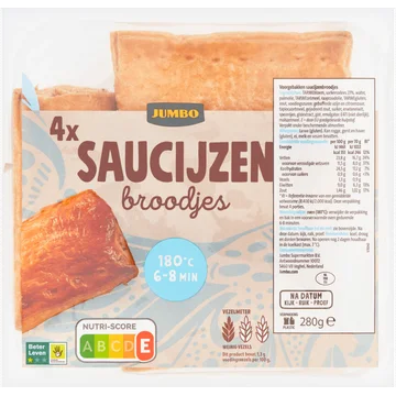 Jumbo Saucijzenbroodjes 4 Stuks