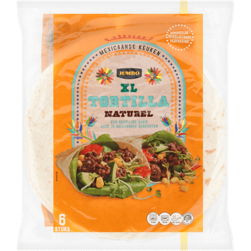 Jumbo XL Tortilla Naturel 6 Stuks