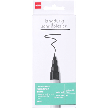 HEMA Permanente Merkstiften Zwart 4 x 3 ml