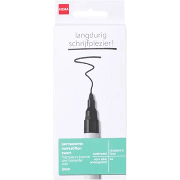 HEMA Permanente Merkstiften Zwart 4 x 3 ml