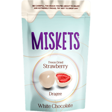 Miskets White Chocolate Coated Freeze Dried Strawberry 80g