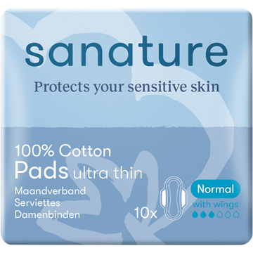 Sanature 100% Katoenen Maandverband Normaal 10 Stuks