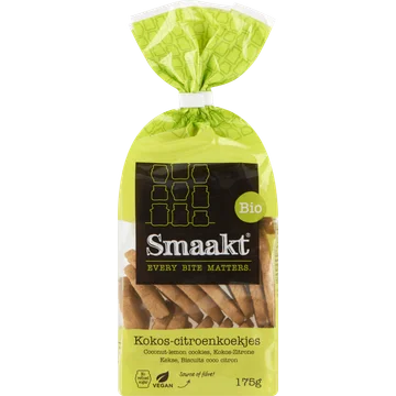Smaakt Bio Kokos-Citroenkoekjes 175 g