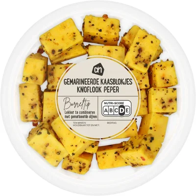 AH Gemarineerde kaasblokjes knoflook peper