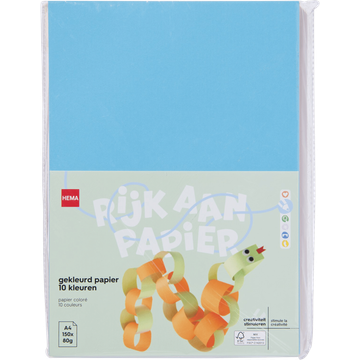 HEMA Gekleurd Papier 10 Kleuren A4 150 Stuks