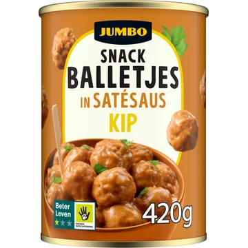Jumbo Kip Snackballetjes in Satésaus 420 g