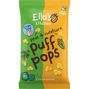 Ella's Kitchen Peas + Sweetcorn Puff Pops 4 x 9 g