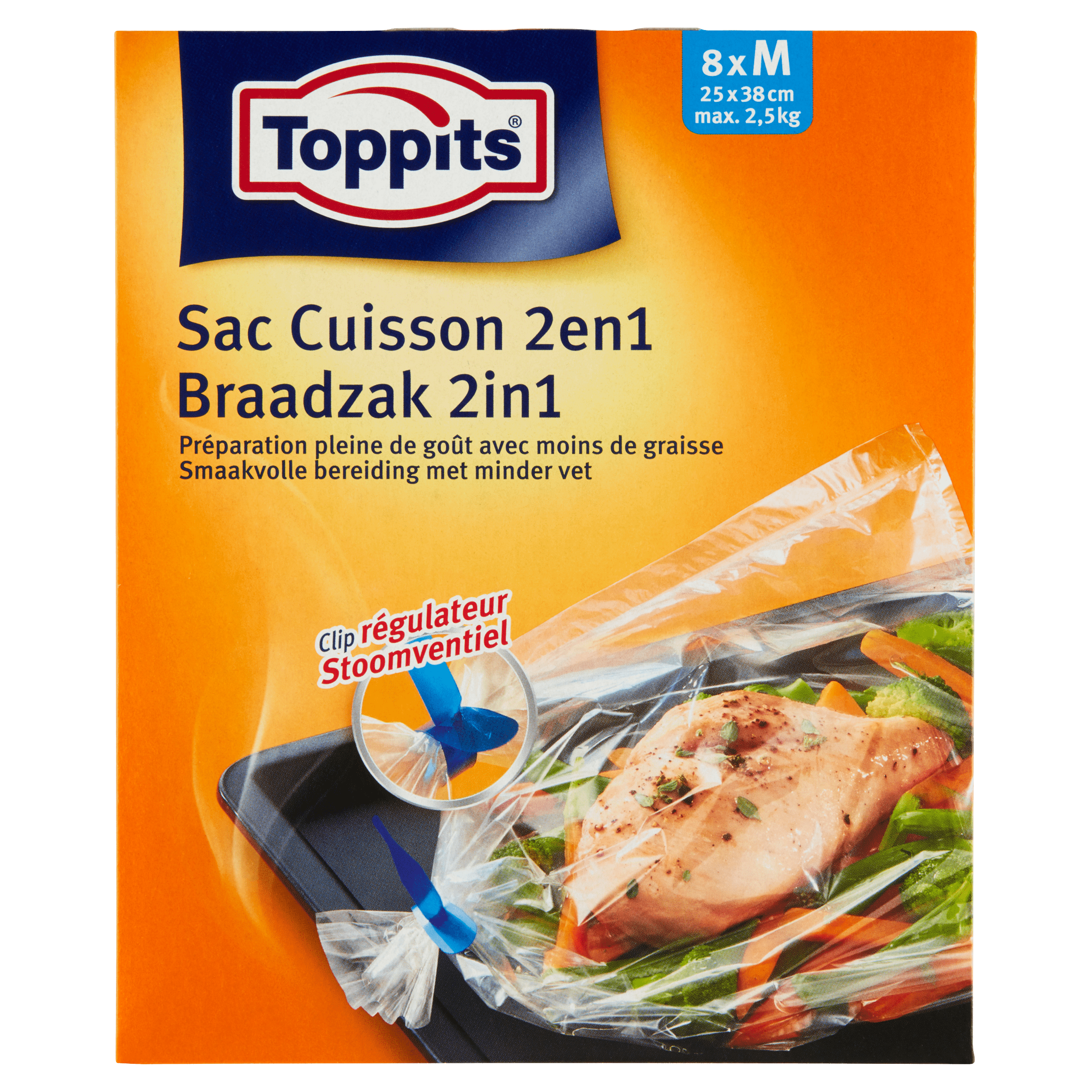Toppits Braadzak 2in1 M 8 Stuks