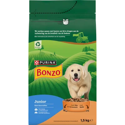 Bonzo Junior Hondenvoer met Kip en Groenten