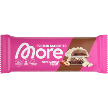 More Satisbite Bar White Hazelnut Nougat 2x25g