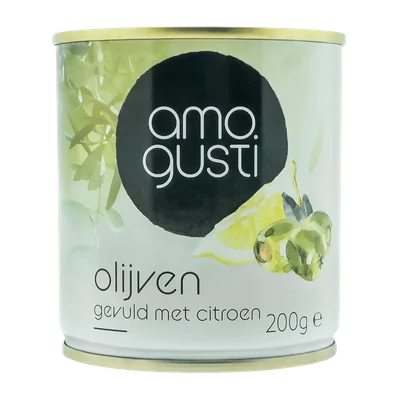 Amogusti Olijven gevuld met citroen