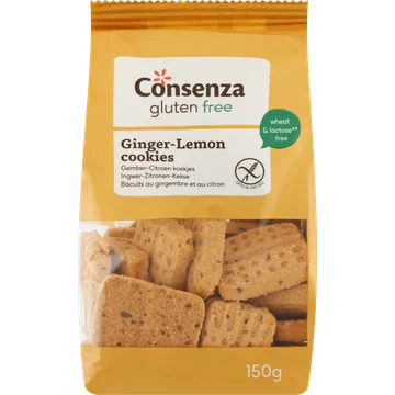 Consenza Gluten Free Ginger-Lemon Cookies 150 g