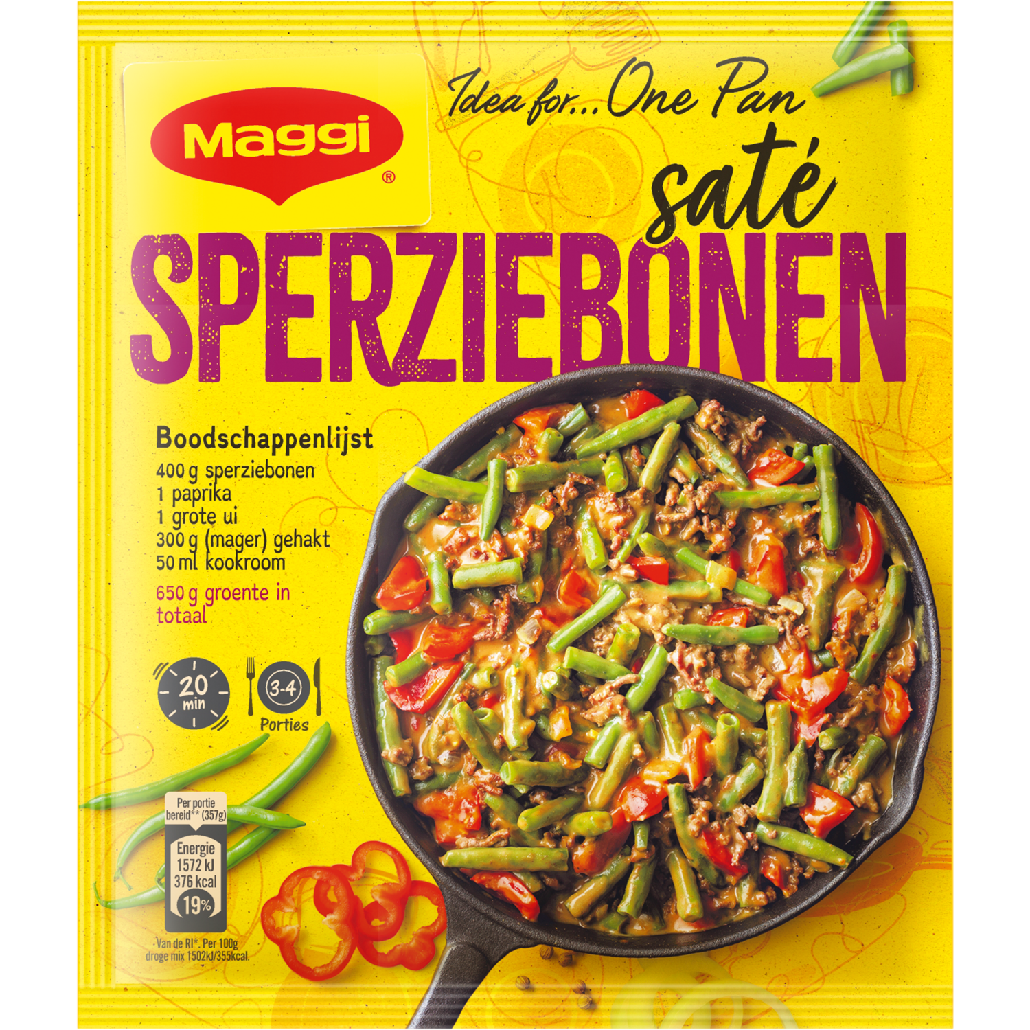Maggi Dagschotel sperziebonen saté