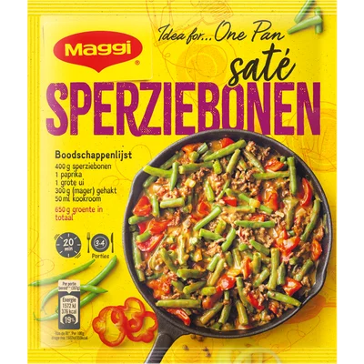 Maggi Dagschotel sperziebonen saté
